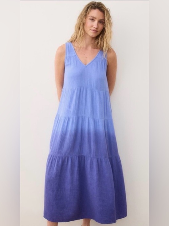 Marine Layer Dresses & Skirts - Marine Layer Corinne Double Cotton Cloth Maxi Dress Blue Size Small